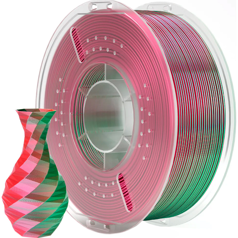 Пластик (филамент) для 3D принтера ELEGOO Silk PLA 1.75mm, 1кг, Silk Green Red (50.203.0090)