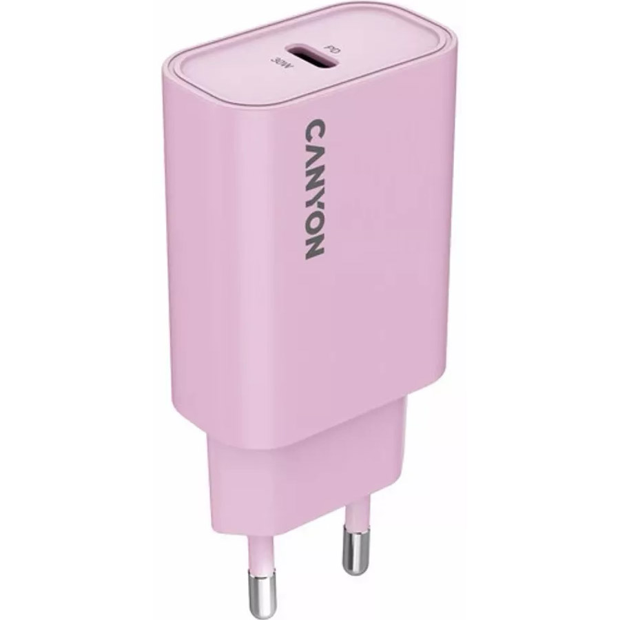 Зарядний пристрій CANYON OnCharge 30CL 1xUSB-C 30W Pink (CNE-CHA30CLPK)