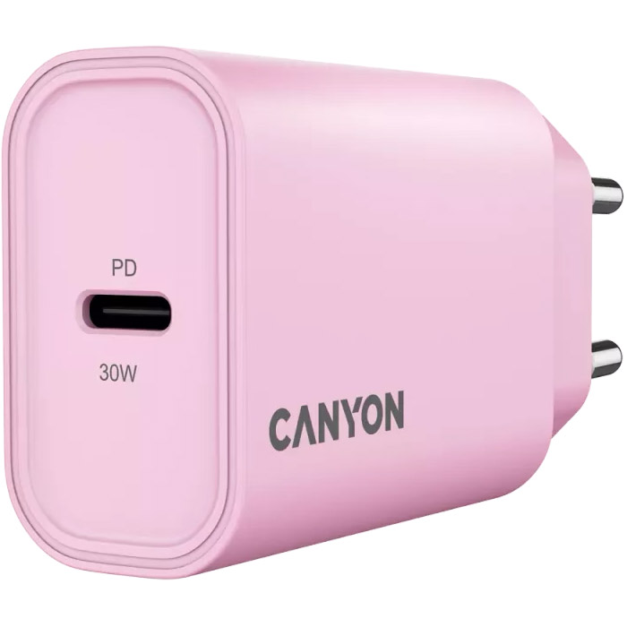 Зарядний пристрій CANYON OnCharge 30CL 1xUSB-C 30W Pink (CNE-CHA30CLPK)