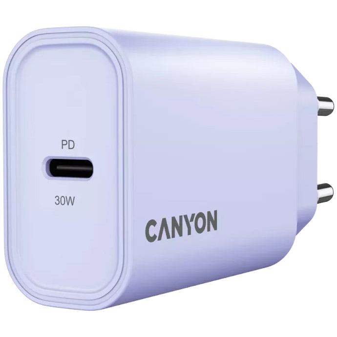 Зарядний пристрій CANYON OnCharge 30CL 1xUSB-C 30W Purple (CNE-CHA30CLPU)