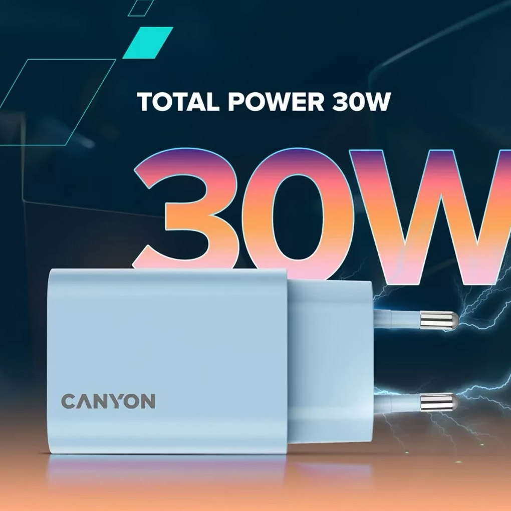 Зарядное устройство CANYON OnCharge 30CL 1xUSB-C 30W White (CNE-CHA30CLW)