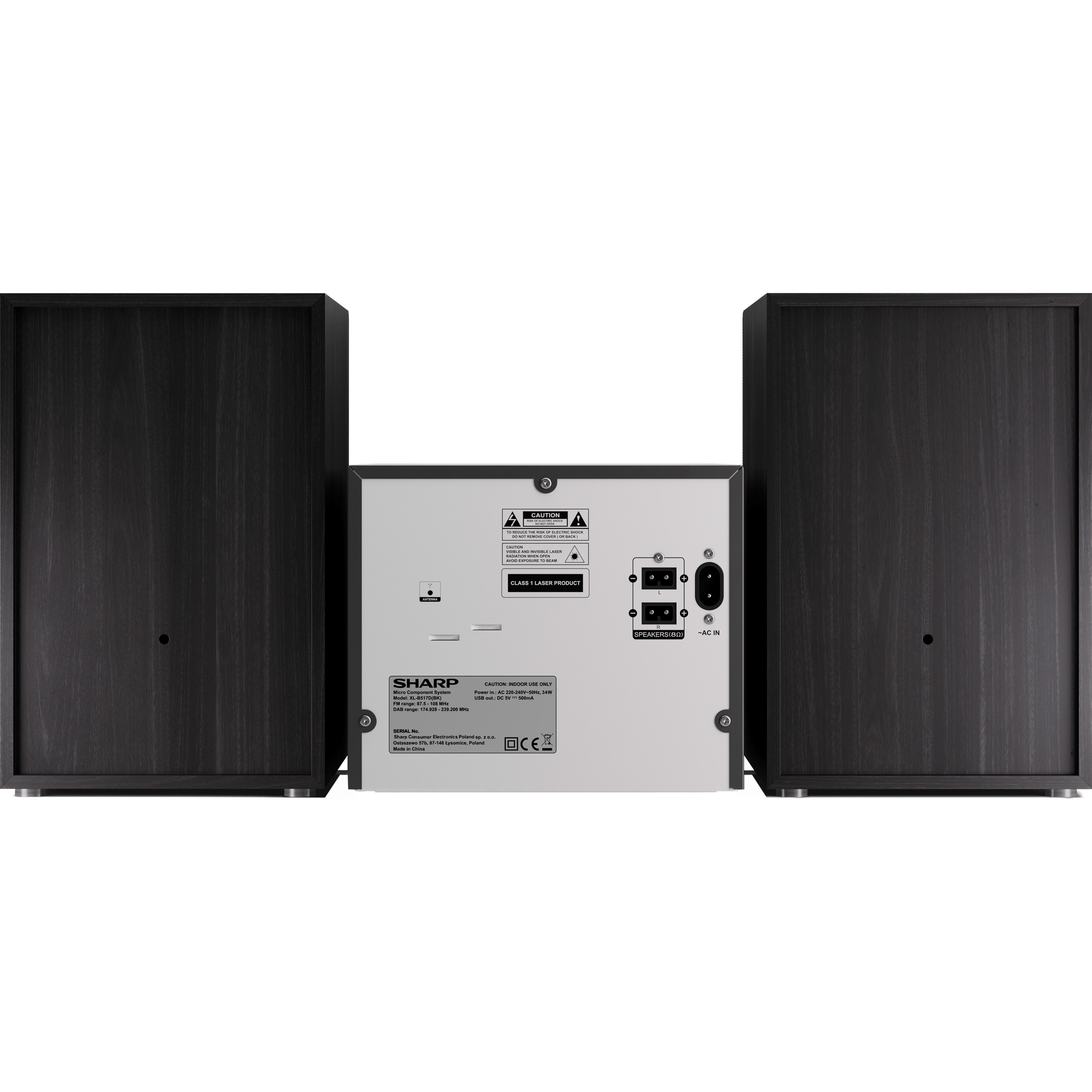 Музыкальный центр SHARP DAB+ Hi-Fi Micro System XL-B517D Black