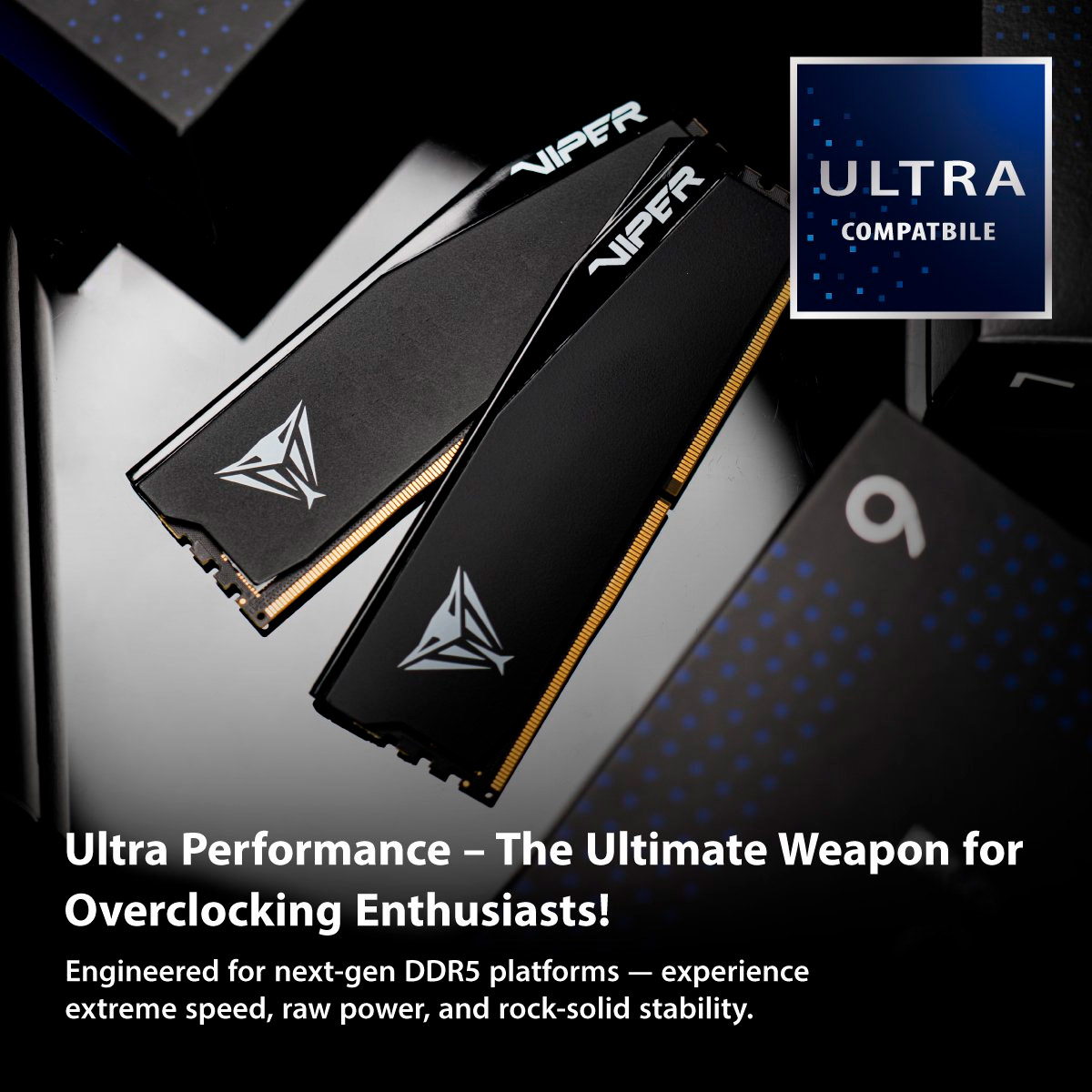 Модуль пам'яті PATRIOT Viper Elite 5 Ultra RGB DDR5 6400MHz 64GB Kit 2x32GB Matte Black (VEUR564G6432K)