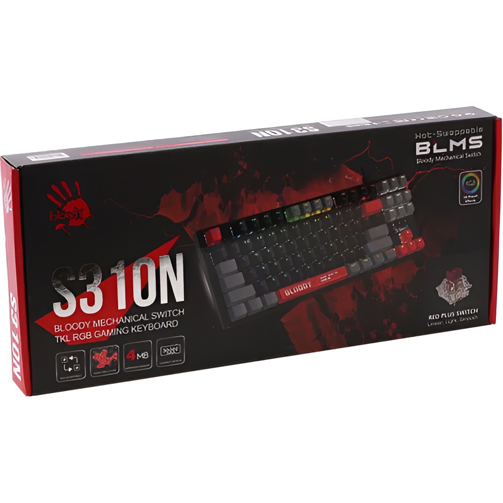Клавіатура A4TECH BLOODY S310N BLMS Red Plus Switch Energy Red