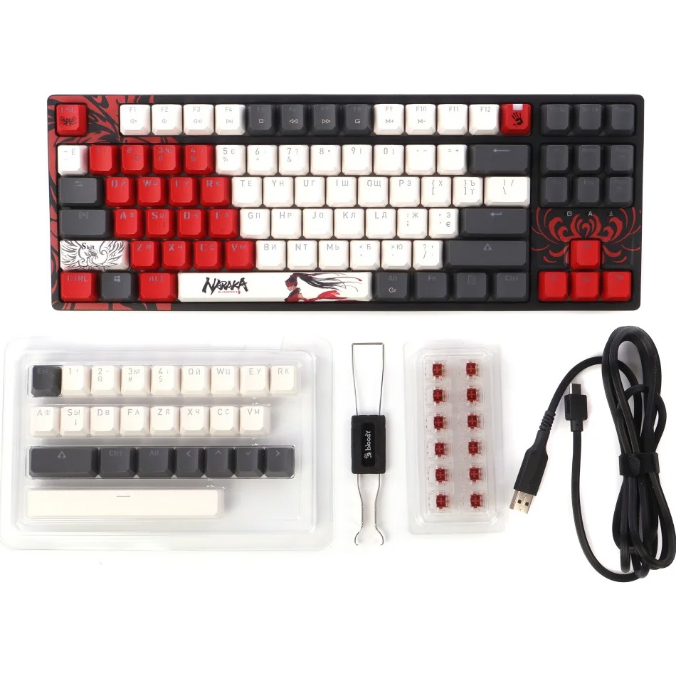Клавиатура A4TECH BLOODY S87 BLMS Red Plus Switch Naraka