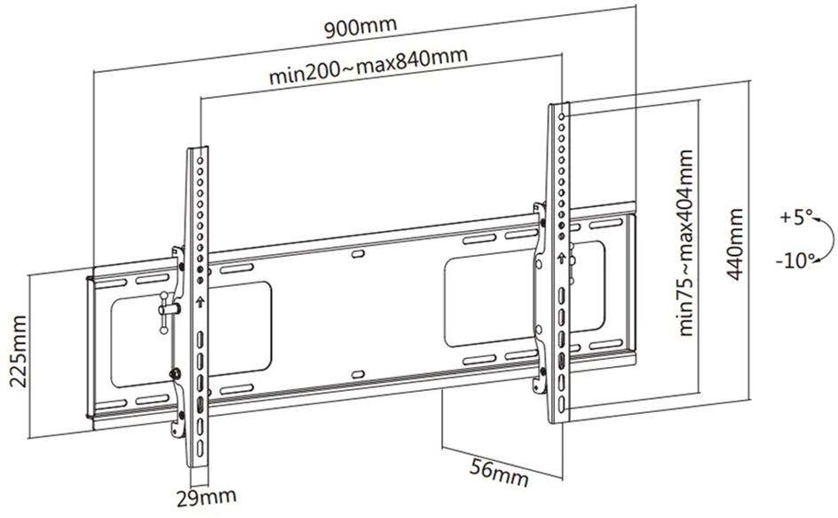 Крепление настенное для ТВ ITECH PLB-2B 43"-90" Black