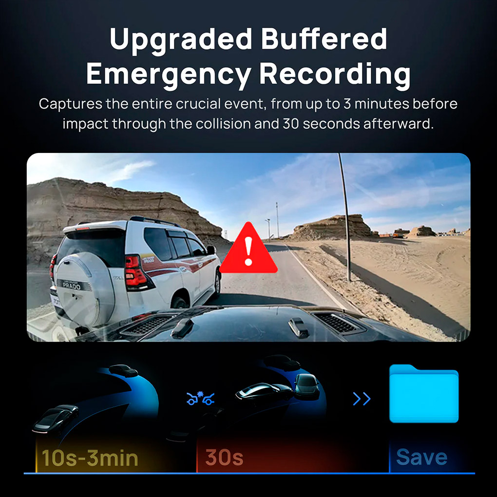 Автомобильный видеорегистратор с камерой заднего вида Xiaomi 70MAI Dash Cam 4K Omni X800 Black + Micro SD Card 128GB
