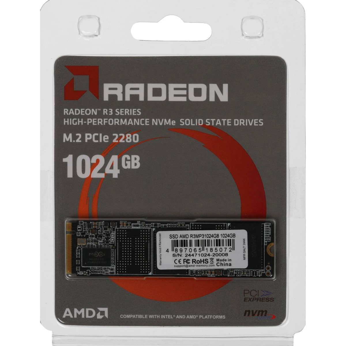 SSD диск AMD Radeon R3 1TB M.2 NVMe (R3MP31024G8)