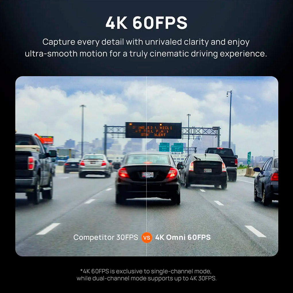 Автомобільний відеореєстратор з камерою заднього виду Xiaomi 70MAI Dash Cam 4K Omni X800 Black + RC14 Rear Camera + Card 128GB