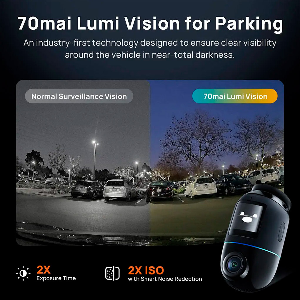Автомобільний відеореєстратор з камерою заднього виду Xiaomi 70MAI Dash Cam 4K Omni X800 Black + RC14 Rear Camera + Card 128GB