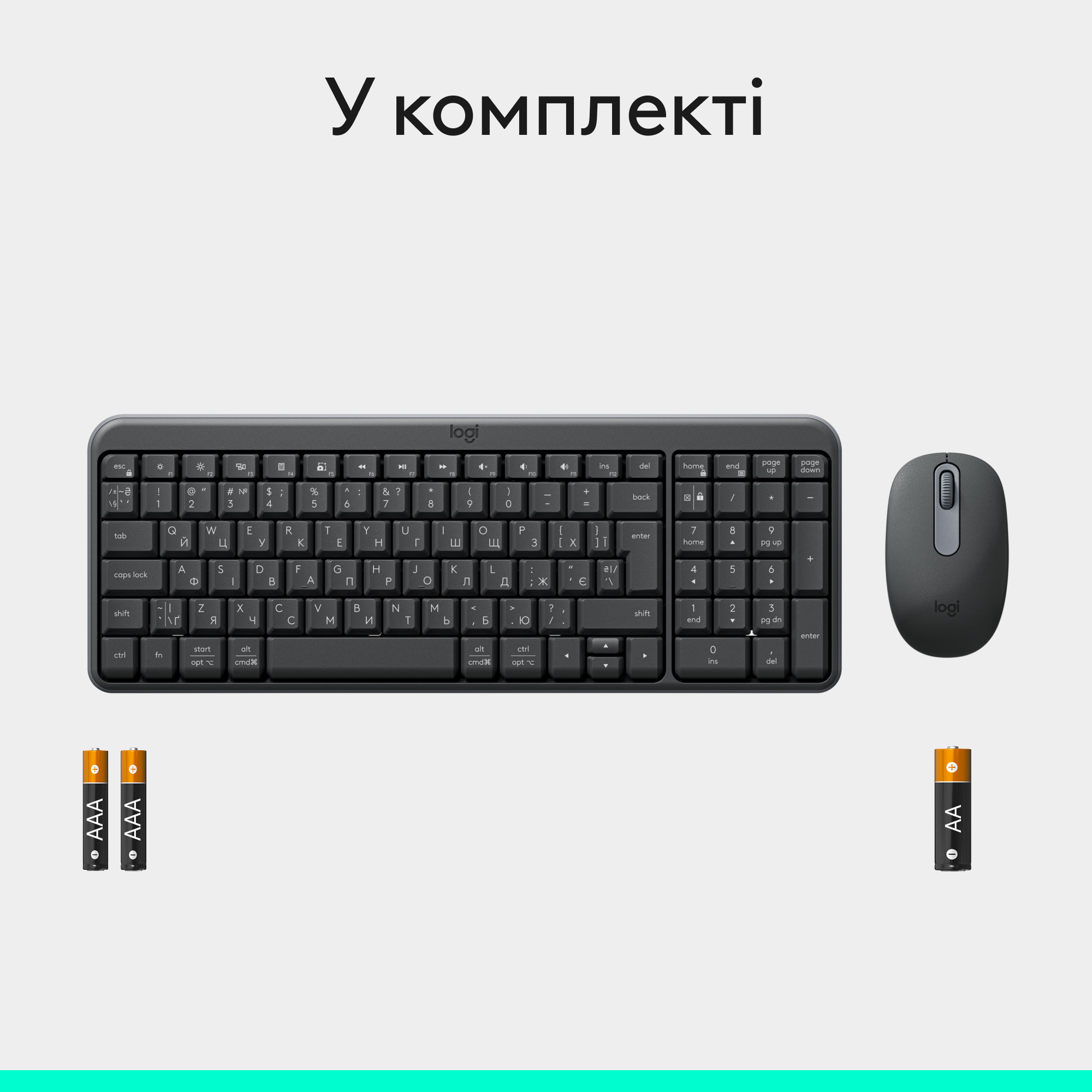 Комплект бездротовий LOGITECH MK250 Wireless Combo Graphite (920-013823)