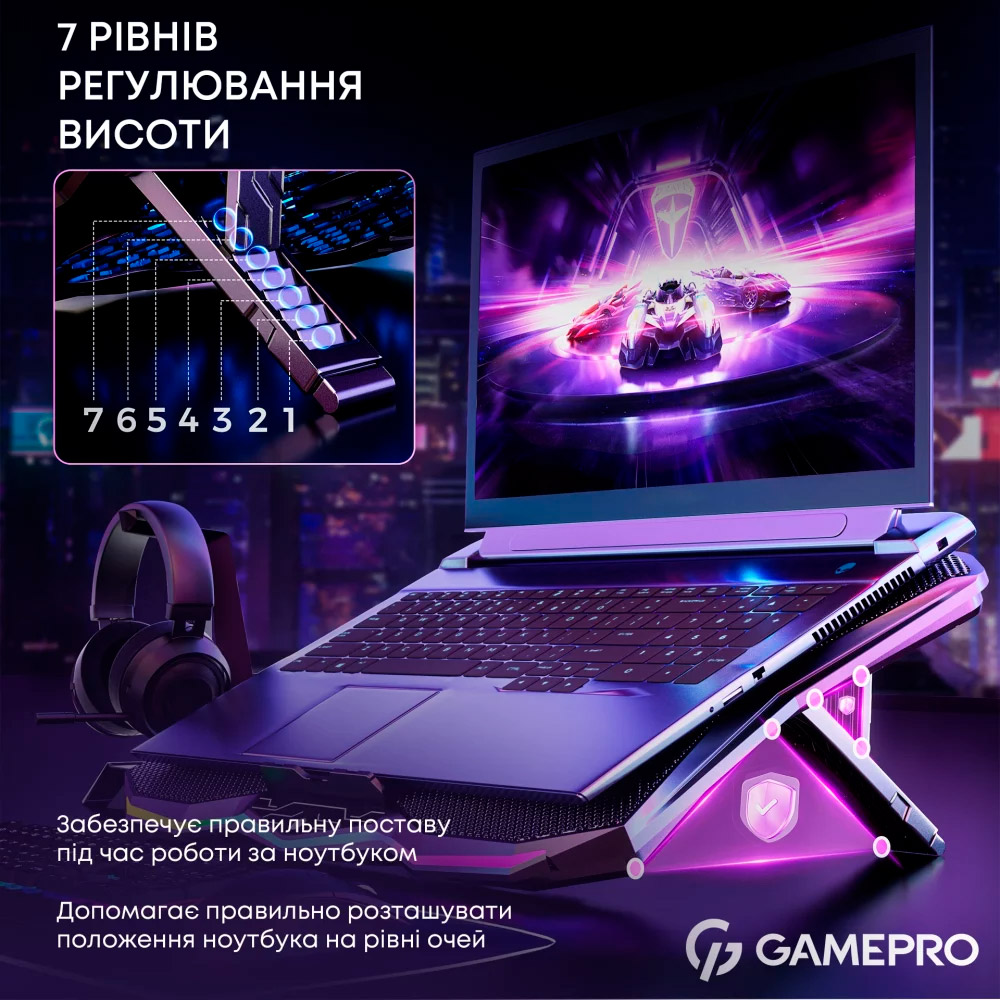 Подставка для ноутбука GAMEPRO CP680 Black