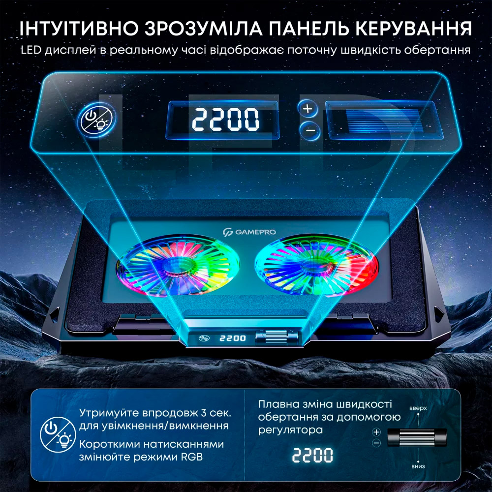 Підставка для ноутбука GAMEPRO CP910 Black
