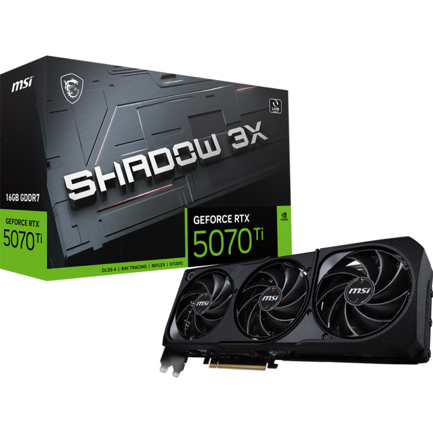 Видеокарта MSI GeForce RTX 5070 Ti 16G Shadow 3X