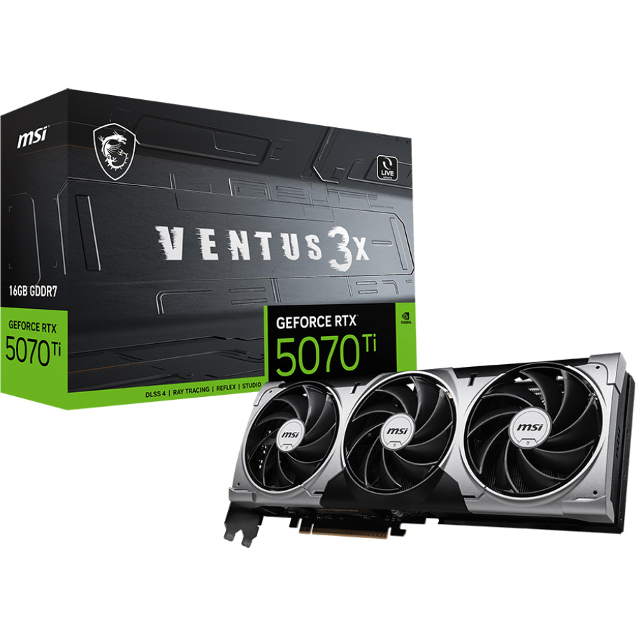 Видеокарта MSI GeForce RTX 5070 Ti 16G Ventus 3X