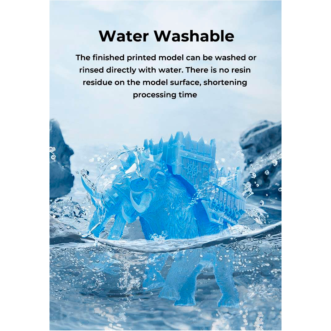 Фотополімерна смола для 3D принтера CREALITY Halot Water Washable Resin, 1кг, Translucent Blue (3302010055)