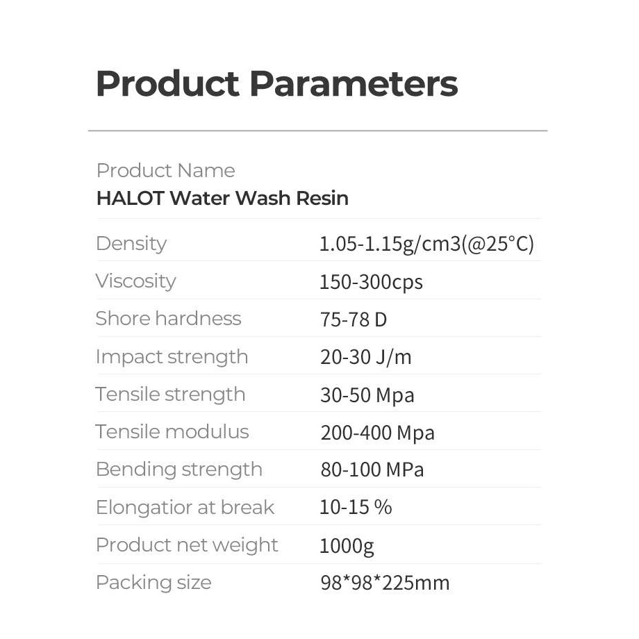 Фотополімерна смола для 3D принтера CREALITY Halot Water Washable Resin, 1кг, Translucent Blue (3302010055)