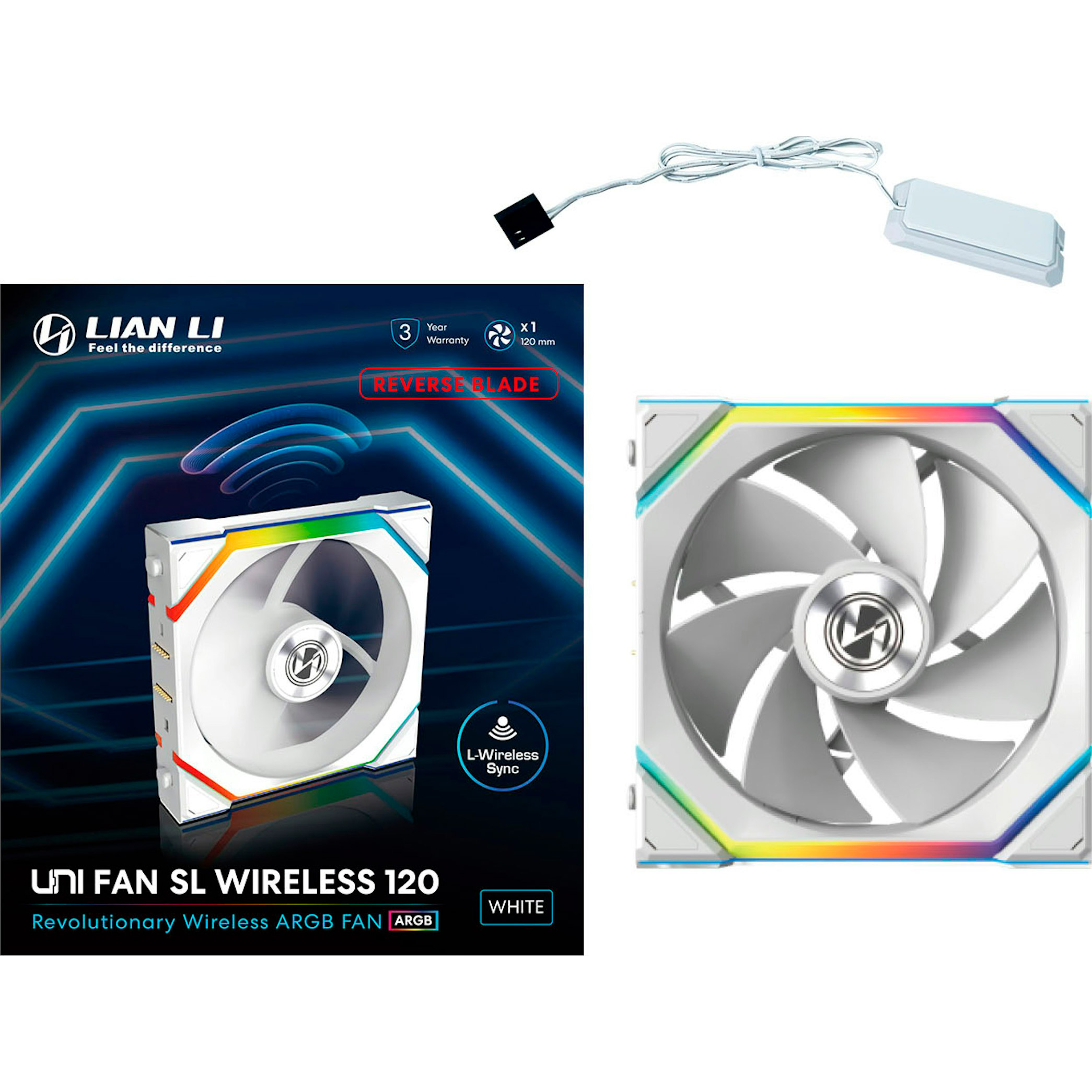 Вентилятор LIAN LI Uni Fan SL Wireless 120 Reverse Blade White (G99.12RSL1W1W.00)