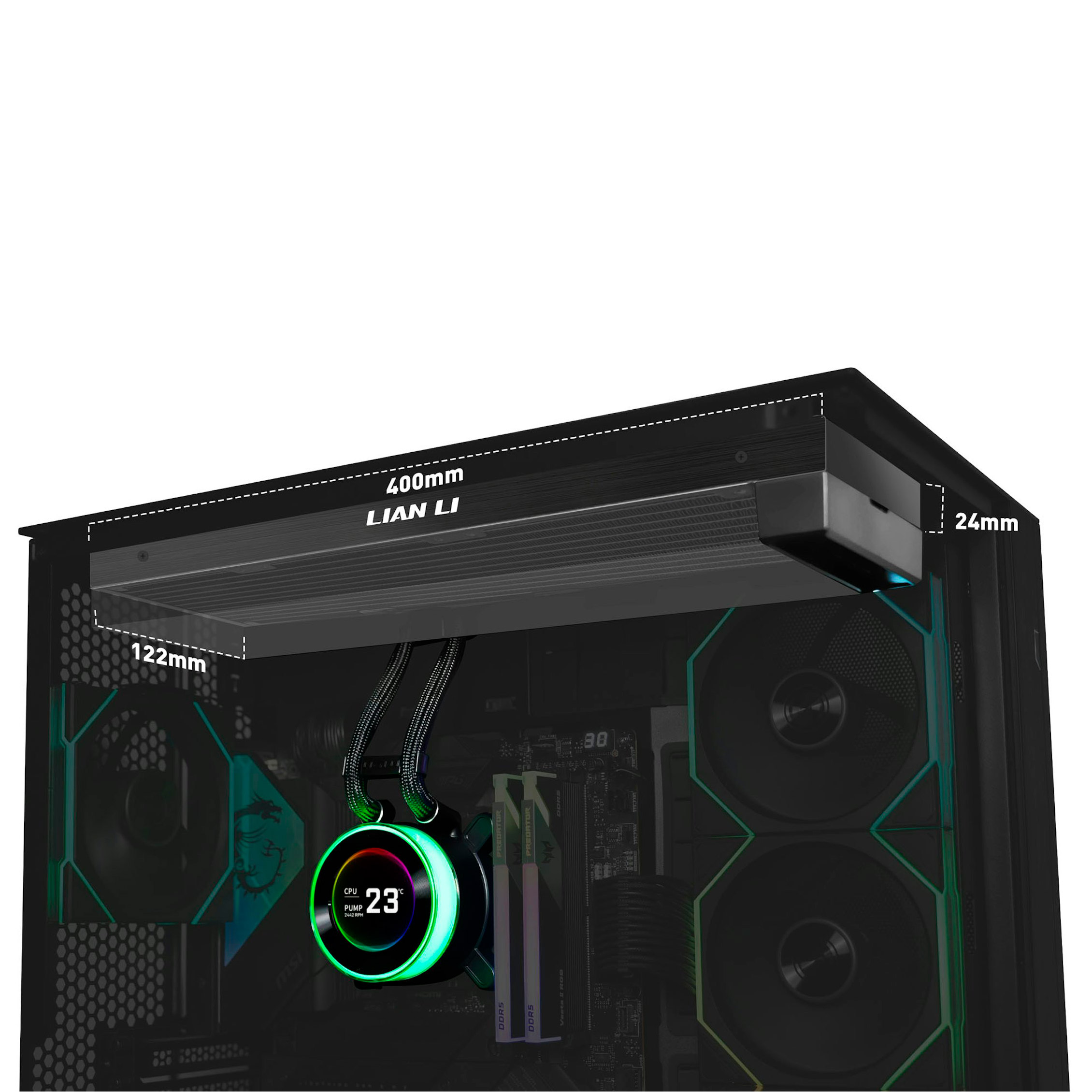 Система водяного охлаждения LIAN LI HydroShift II LCD-C 360 Fanless Black (G89.GHS2LCD36B.00)