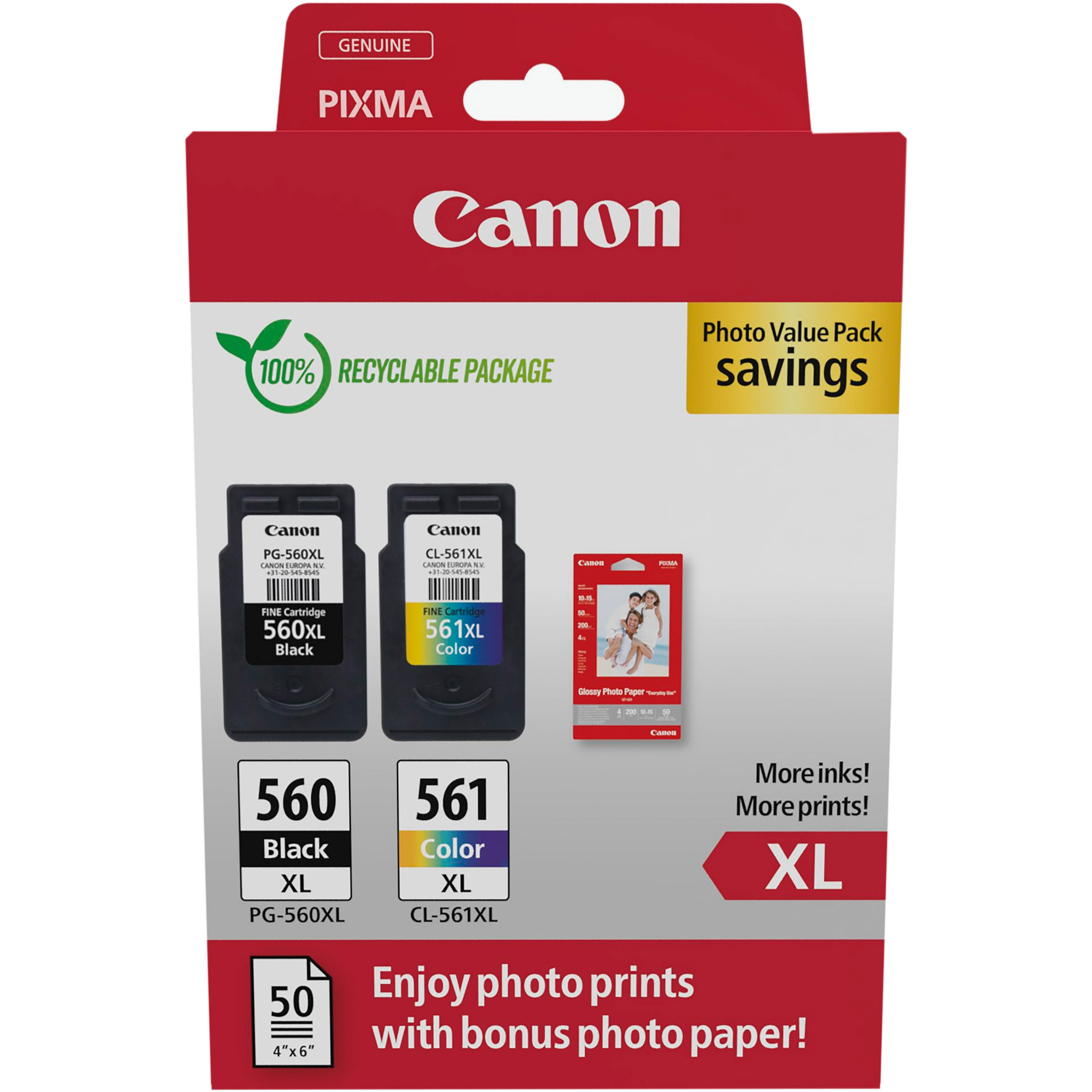 Картридж CANON PG-560/CL-561 XL Multipack, Black+Color (3712C008)