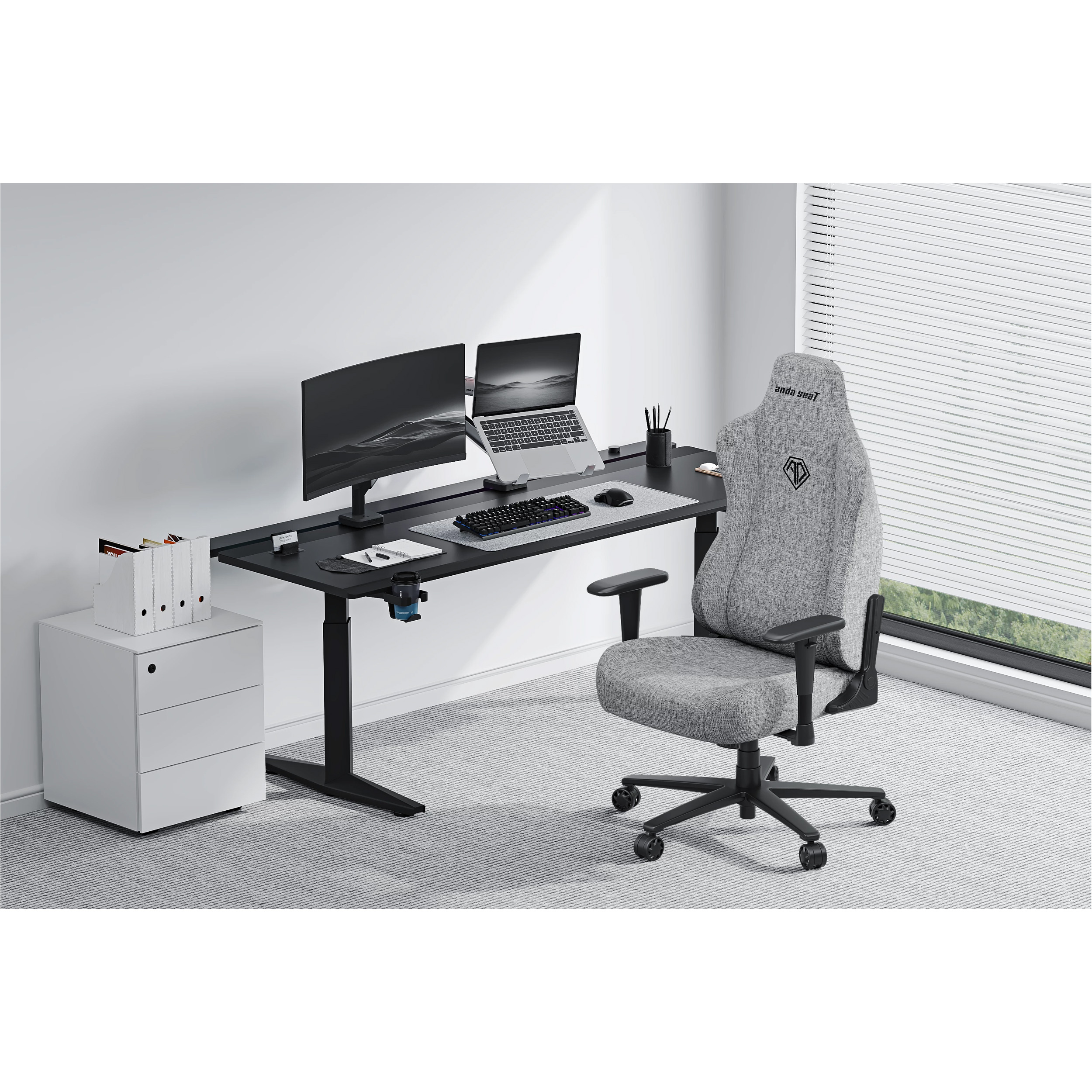 Крісло геймерське ANDA SEAT Novis XL Gray Fabric