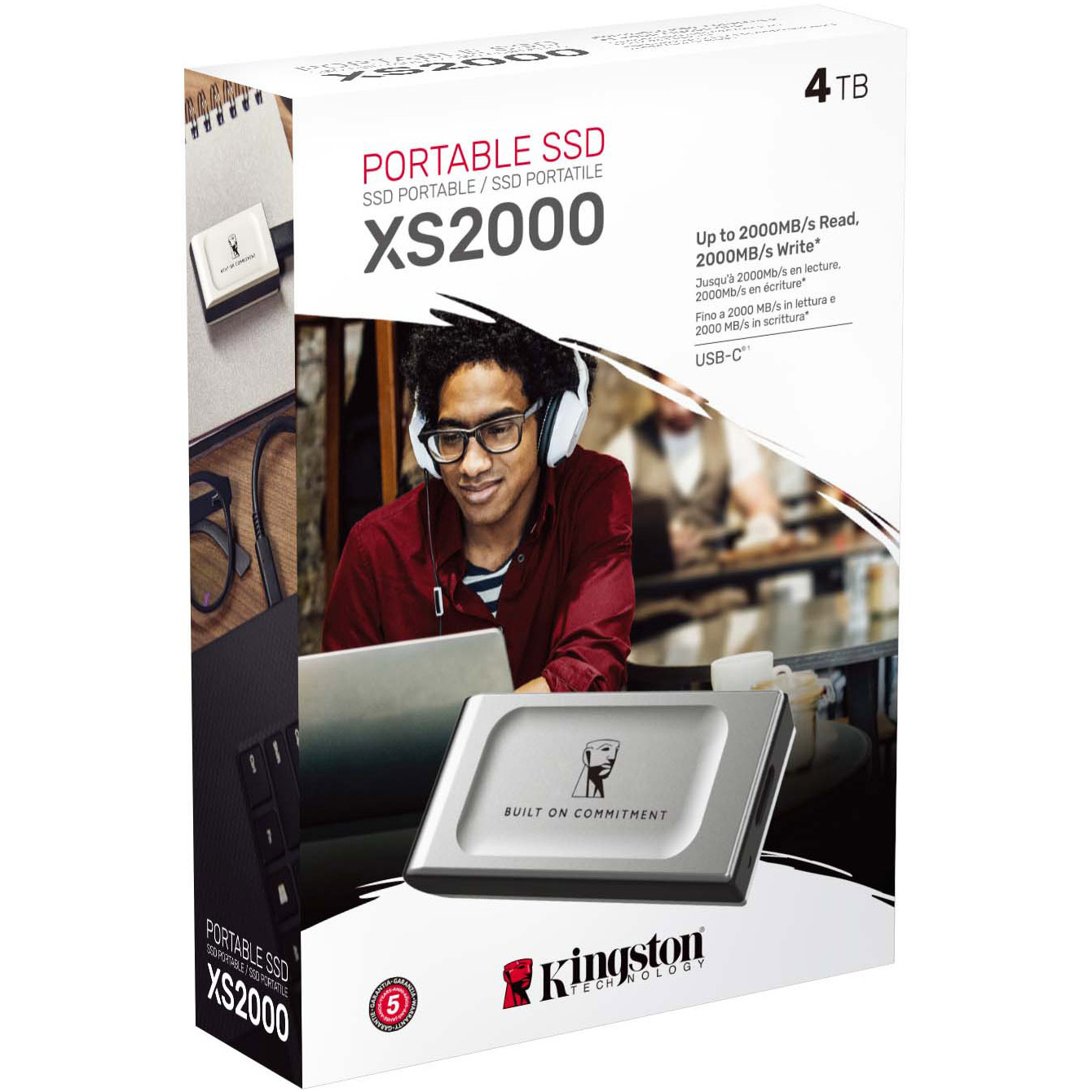 Портативний SSD диск KINGSTON XS2000 BoC 4TB USB3.2 Gen2x2 Silver (SXS2000/4000GA)