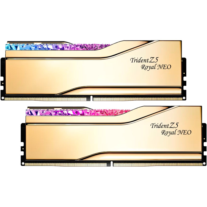 Модуль пам'яті G.SKILL Trident Z5 Royal Neo DDR5 6000MHz 64GB Kit 2x32GB Gold (F5-6000J2636H32GX2-TR5NG)