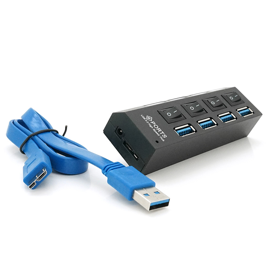 USB-хаб с выключателями VOLTRONIC YT-3H4S/1TB