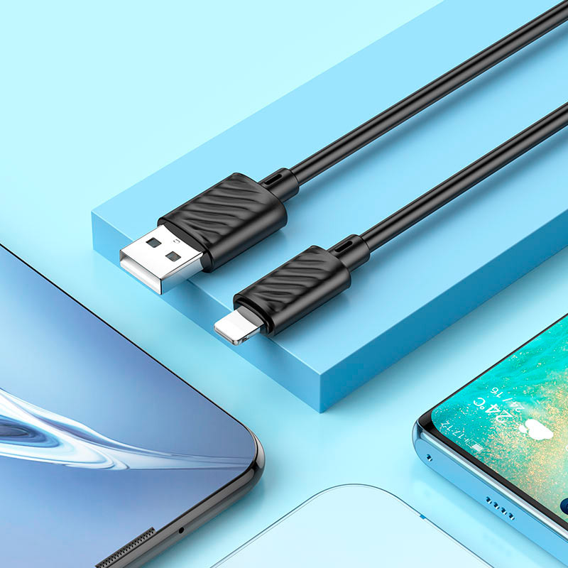 Кабель HOCO X88 Gratified USB-A to Lightning 1м Black