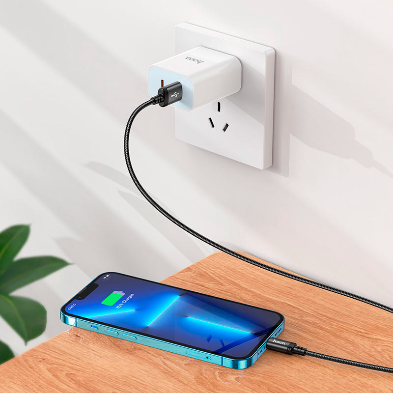 Кабель HOCO X89 Wind USB-A to Lightning 1м Black