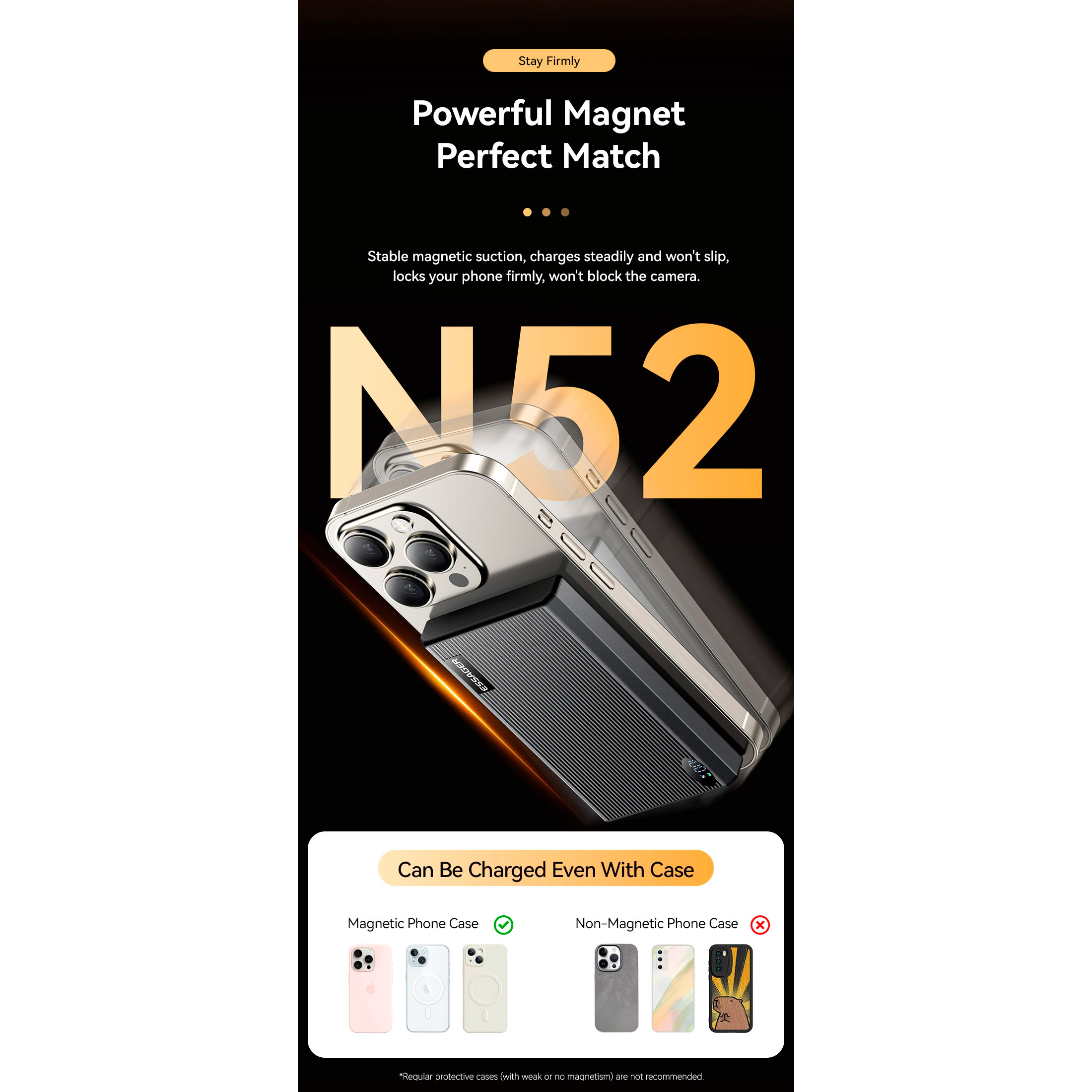 Повербанк MagSafe ESSAGER Shining Magnetic Wireless 1xUSB-C PD3.0, QC3.0 20W 10000mAh Gray