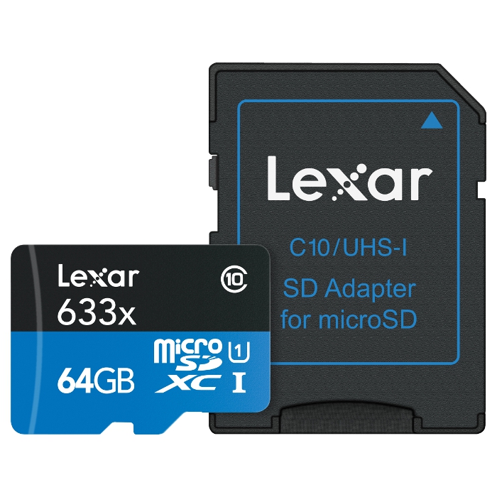 Карта пам'яті LEXAR microSDXC High Performance 64GB UHS-I Class 10 + SD-adapter (LSDMI64GBBEU633A)