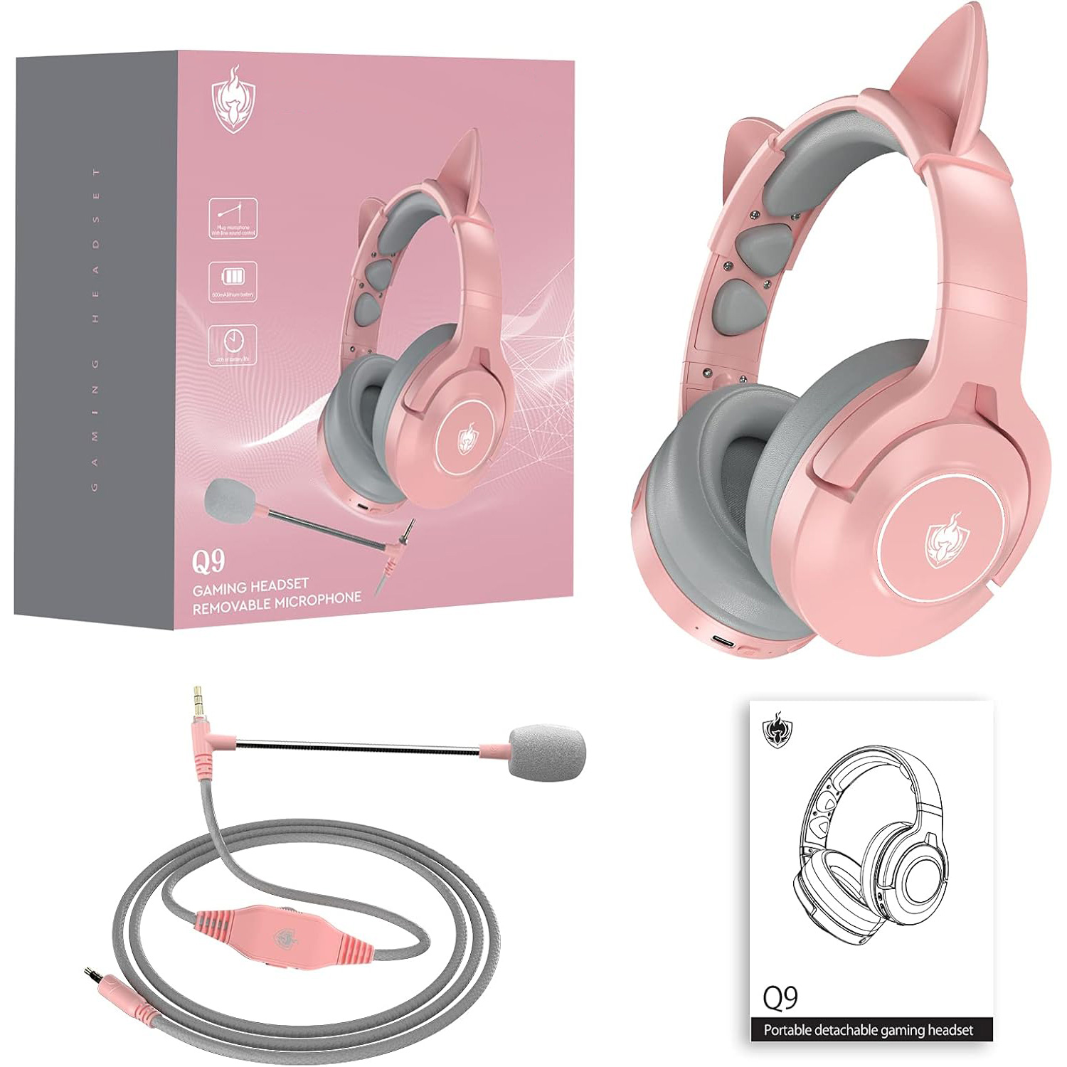 Навушники геймерскі KOTION EACH Q9 Pink