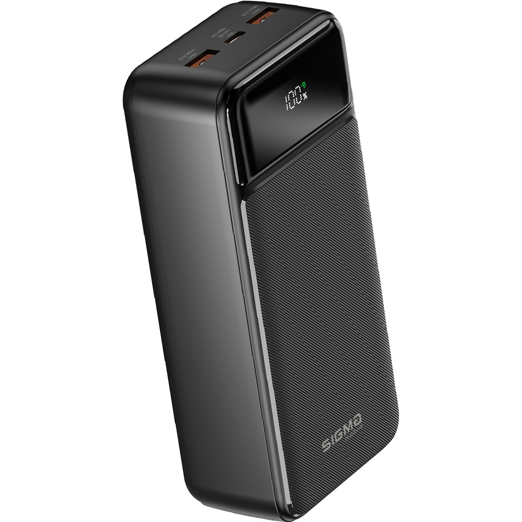 Повербанк SIGMA SI30A4QL 22.5W 30000mAh Black
