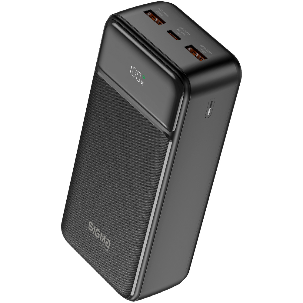 Повербанк SIGMA SI30A4QL 22.5W 30000mAh Black