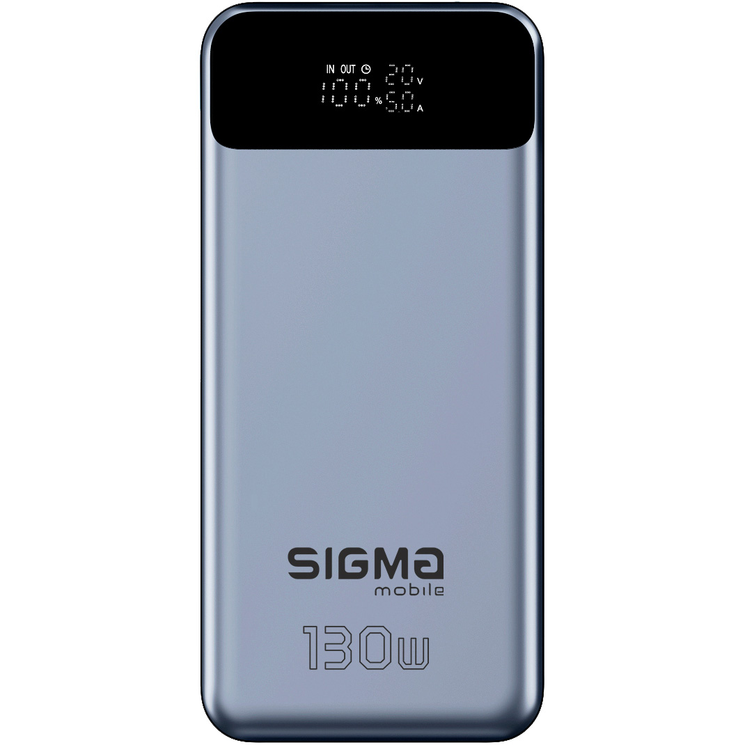 Повербанк SIGMA SI30A7QLX 130W 30000mAh Silver