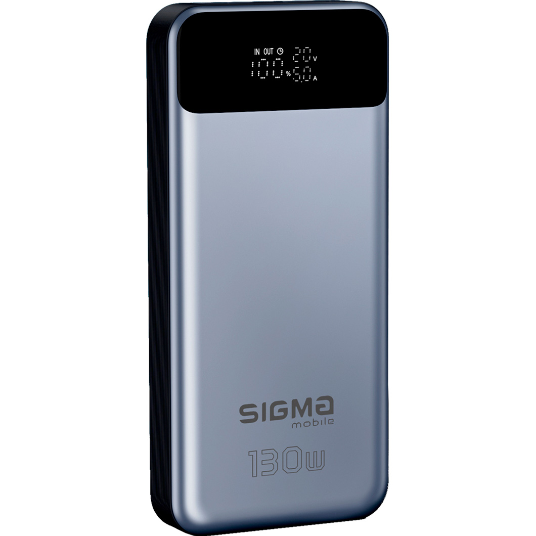 Повербанк SIGMA SI30A7QLX 130W 30000mAh Silver