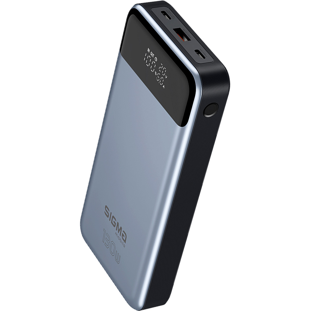Повербанк SIGMA SI30A7QLX 130W 30000mAh Silver