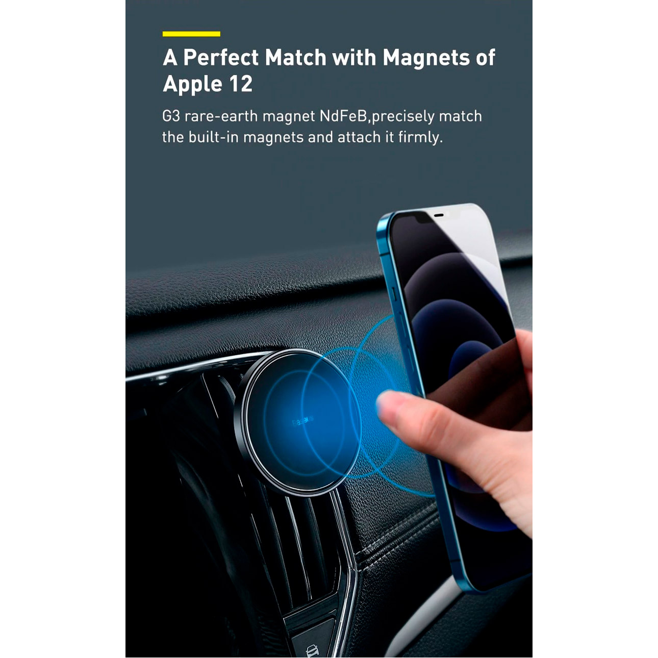 Автотримач для смартфона BASEUS NeoGravity Magnetic Car Mount for Dashboards and Air Outlets Cluster Black (C40141501113-00)
