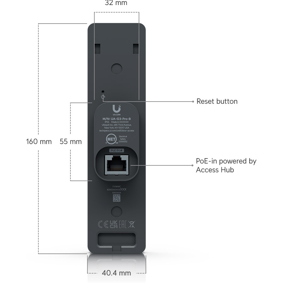 Термінал контролю доступу з функцією розпізнавання облич UBIQUITI UniFi G3 Reader Pro Black