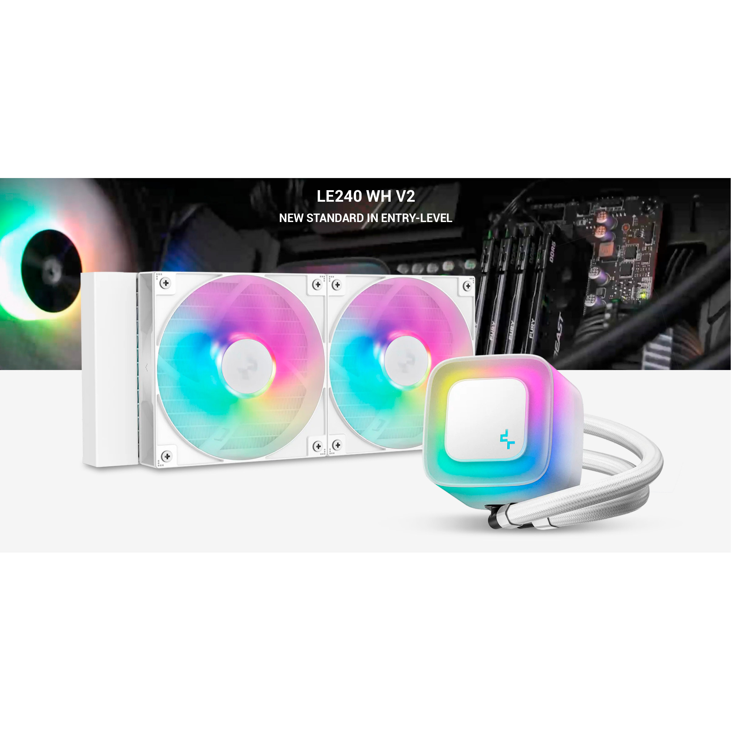 Система водяного охлаждения DEEPCOOL LE240 WH V2 White (R-LE240-WHAMMN-G-2)