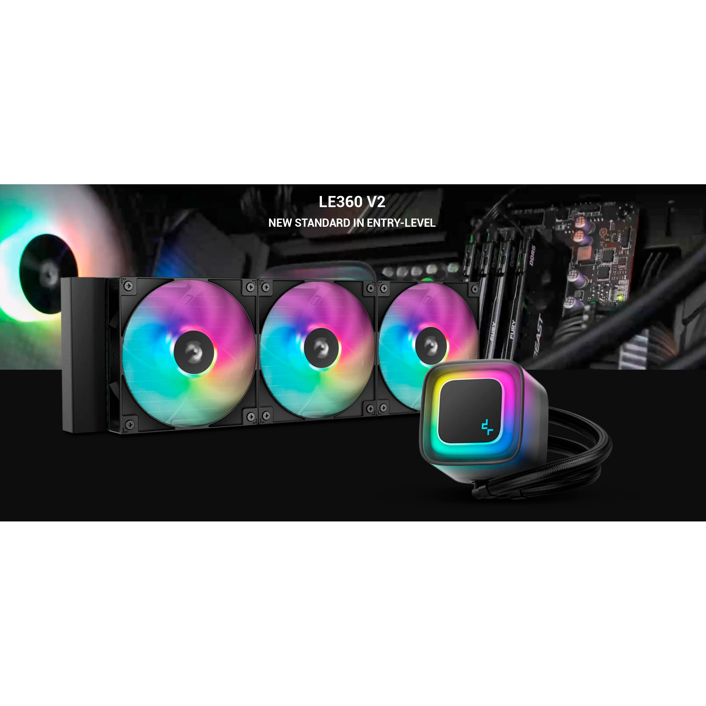 Система водяного охлаждения DEEPCOOL LE360 V2 Black (R-LE360-BKAMMC-G-2)