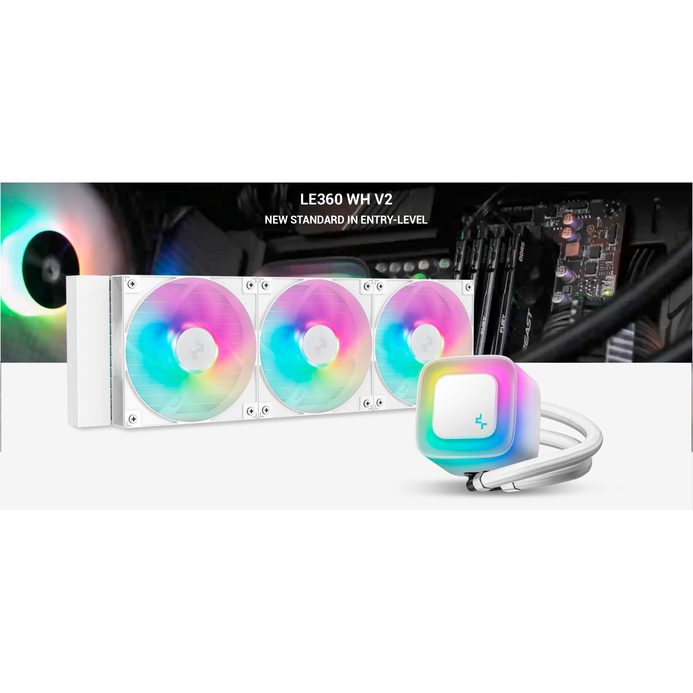 Система водяного охлаждения DEEPCOOL LE360 WH V2 White (R-LE360-WHAMMN-G-2)