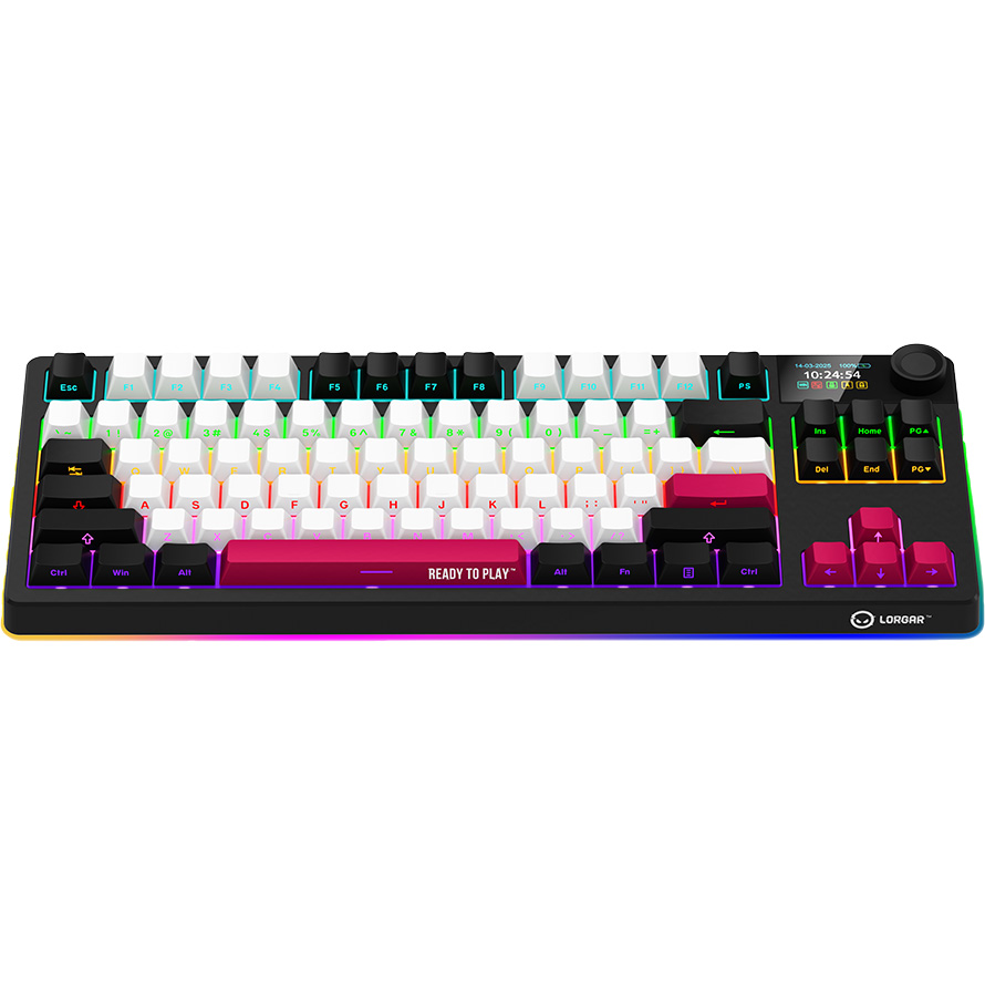 Клавіатура бездротова LORGAR KBP70TKLW Black/Red (LRG-KBP70TKLW-BK-US)