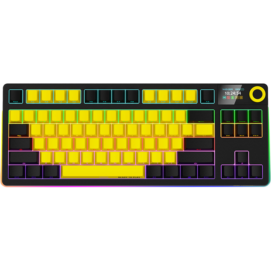 Клавіатура бездротова LORGAR KBP70TKLW Black/Yellow (LRG-KBP70TKLW-YL-US)
