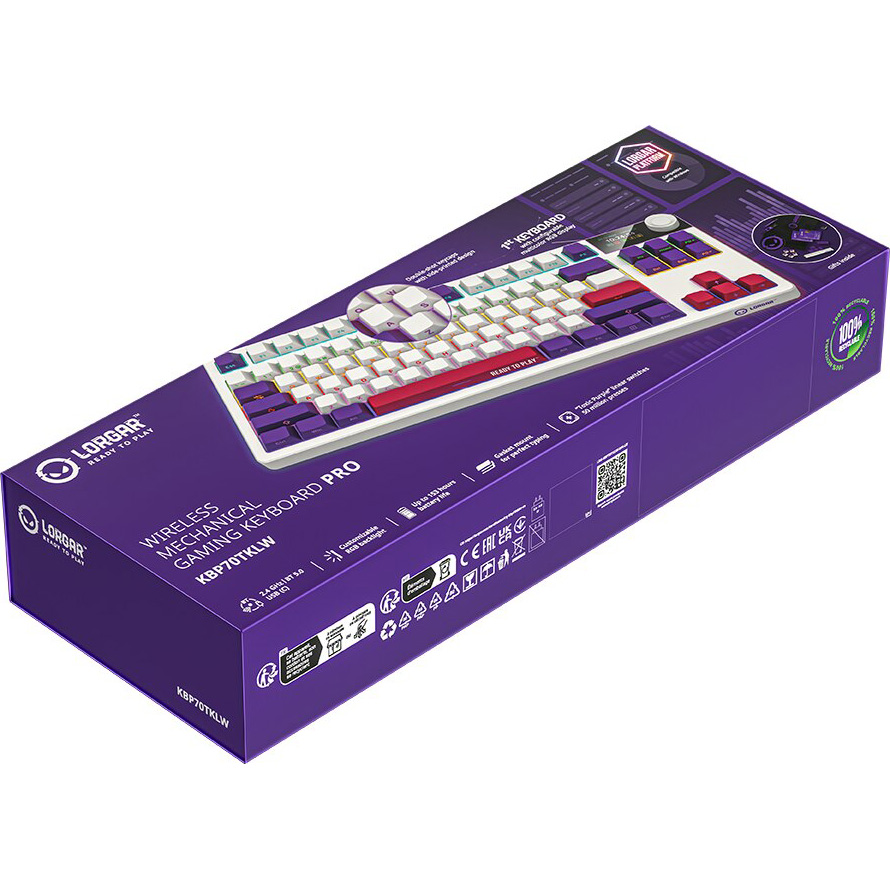 Клавіатура бездротова LORGAR KBP70TKLW White (LRG-KBP70TKLW-WH-US)