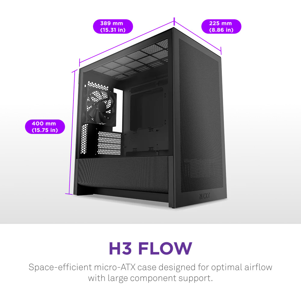 Корпус NZXT H3 Flow Black (CC-H31FB-01)