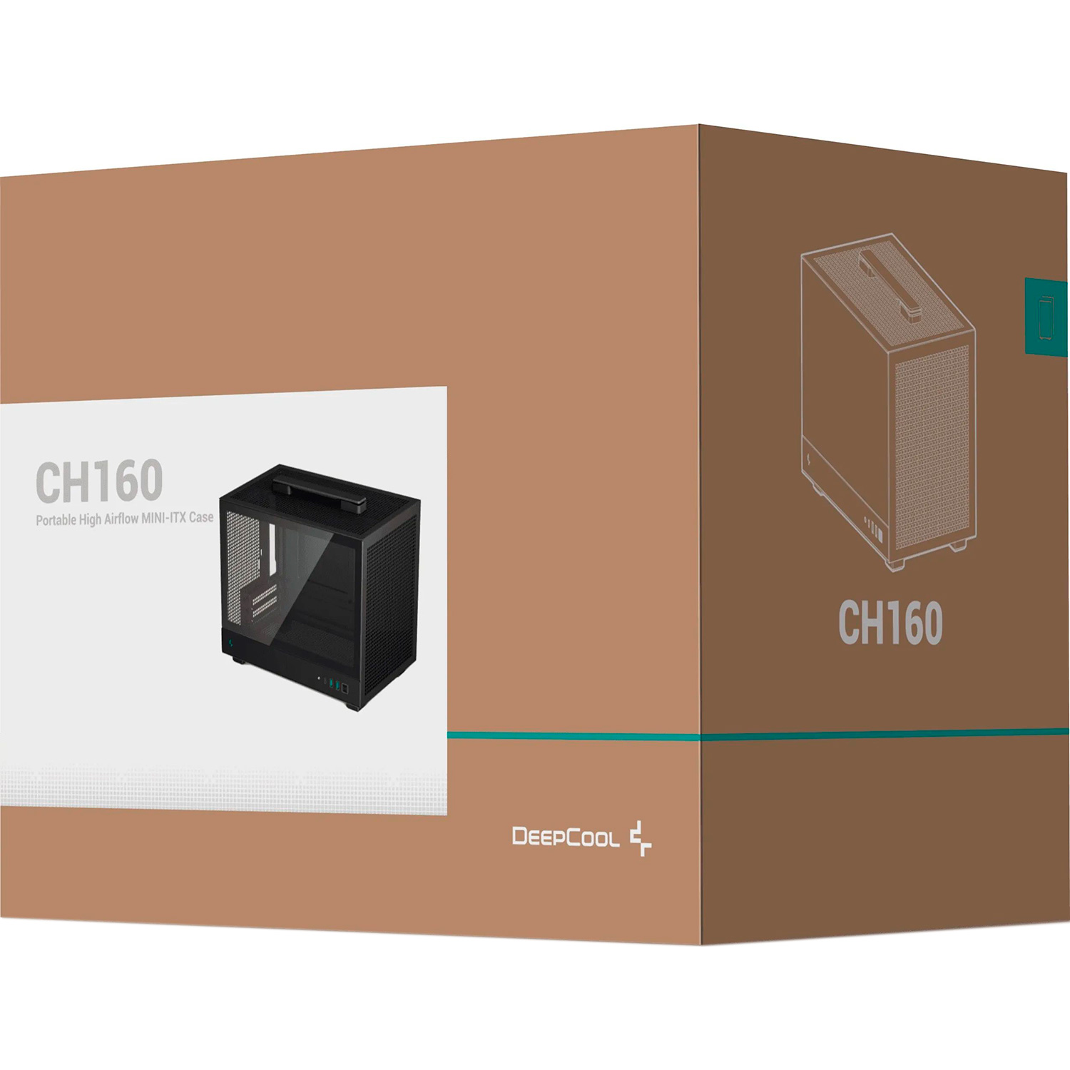 Корпус DEEPCOOL CH160 Mesh Black (R-CH160-BKNMI0-G-1)