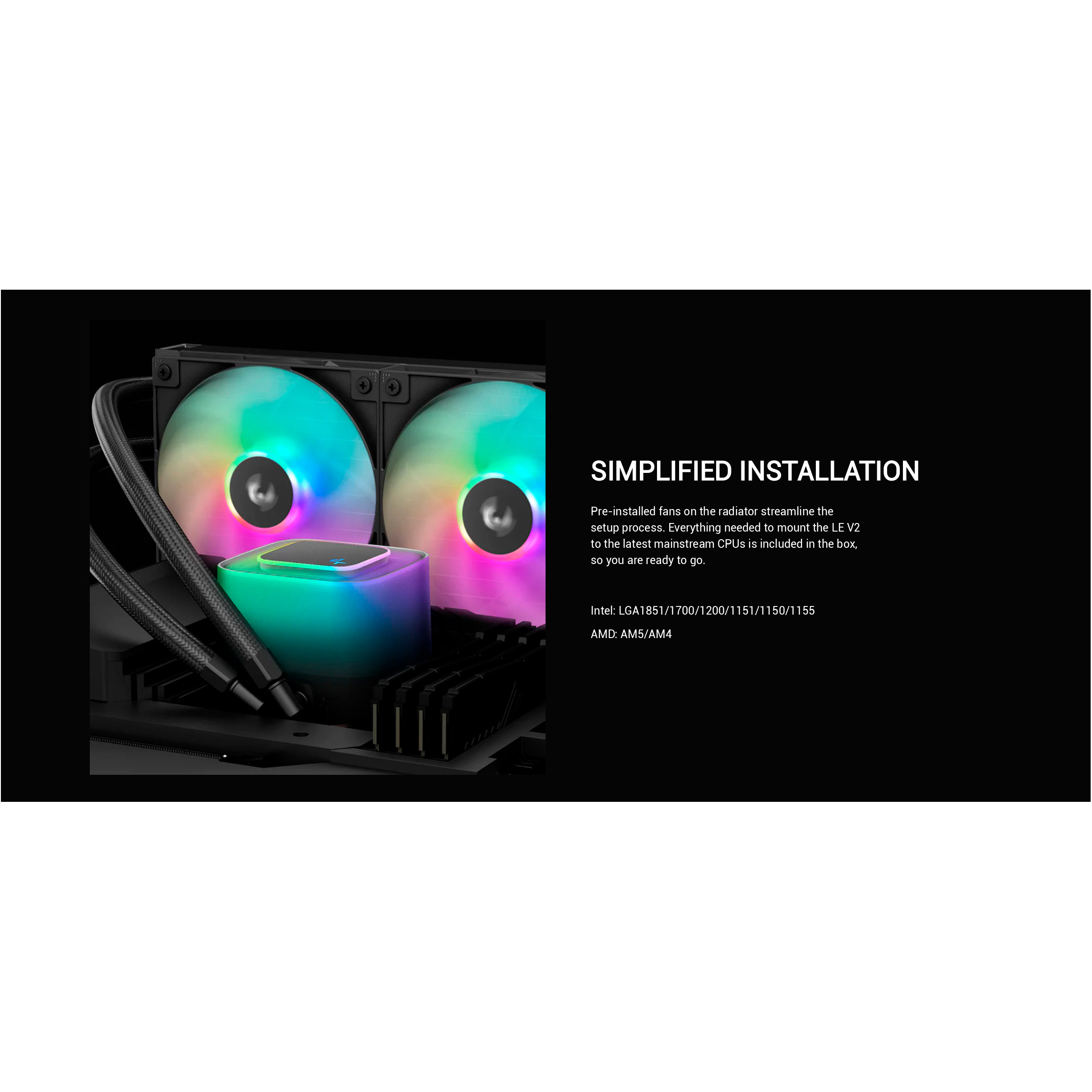 Система водяного охлаждения DEEPCOOL LE240 V2 Black (R-LE240-BKAMMC-G-2)