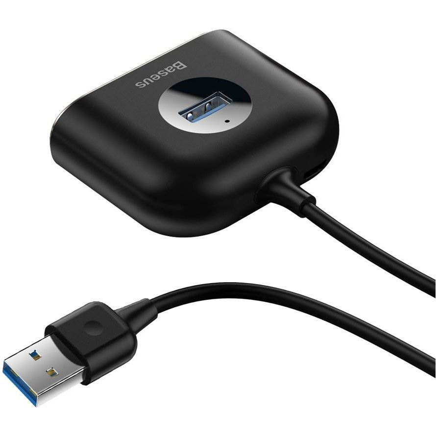 USB-хаб BASEUS Square Round 4-in-1 USB Hub Adapter Black (CAHUB-AY01)